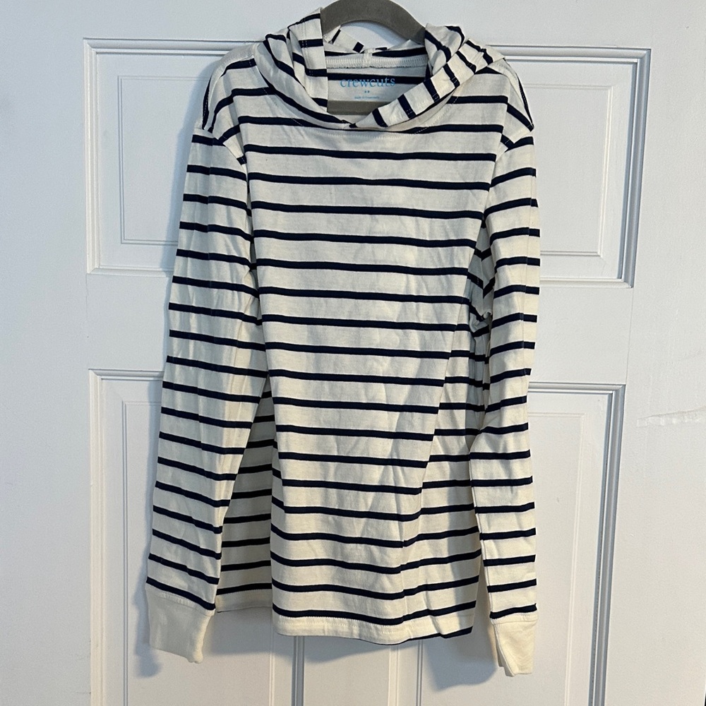 Crewcuts Navy and White Striped Long Sleeve Tee